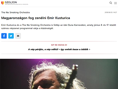Magyarországon fog zenélni Emir Kusturica
