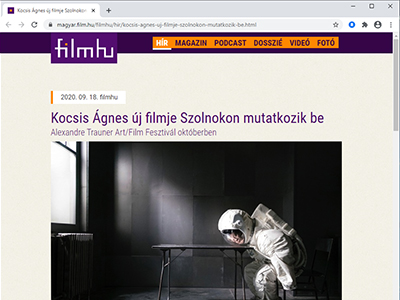 Kocsis Ágnes új filmje Szolnokon mutatkozik be