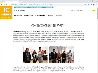 METU-s sikerek az Alexandre Trauner Art/Film Fesztiválon