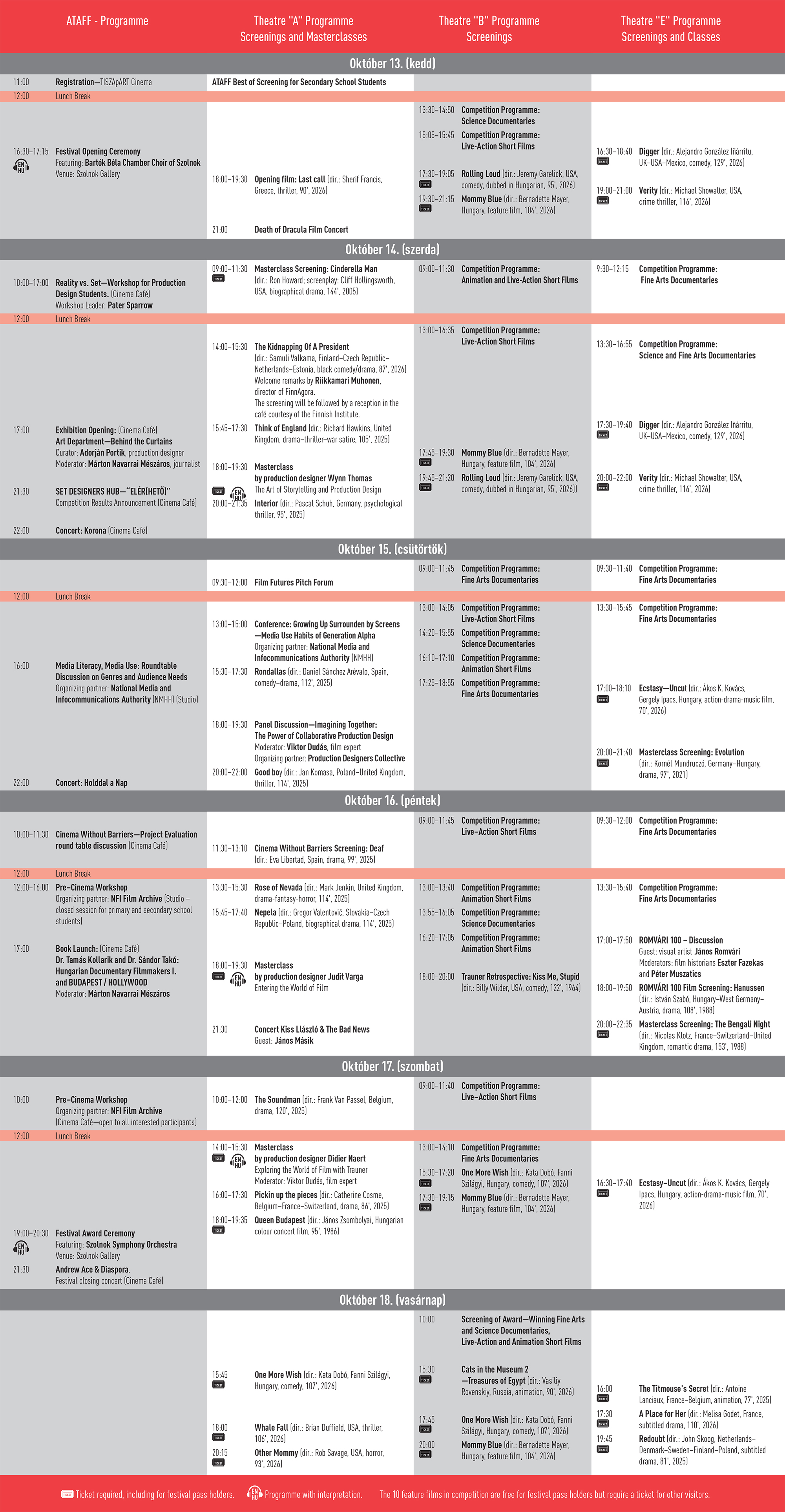 Festival programme