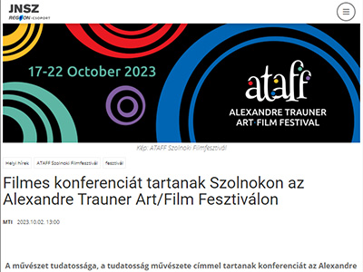 Filmes konferenciát tartanak Szolnokon az Alexandre Trauner Art/Film Fesztiválon
