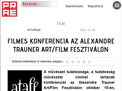 Filmes konferencia az Alexandre Trauner Art/Film Fesztiválon