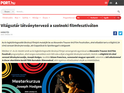 Világsztár látványtervező a szolnoki filmfesztiválon