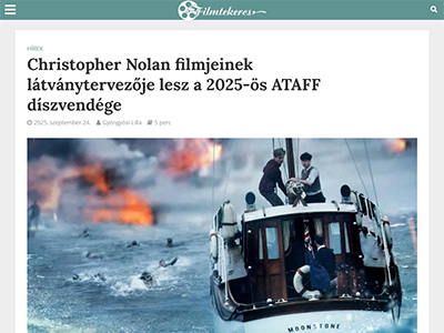 Christopher Nolan filmjeinek látványtervezője lesz a 2025-ös ATAFF díszvendége