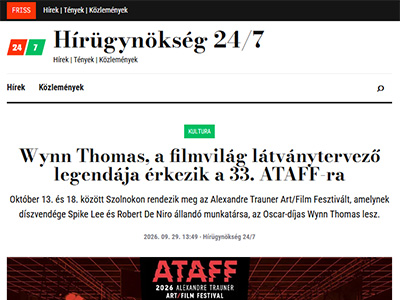Wynn Thomas, a filmvilág látványtervező legendája érkezik a 33. ATAFF-ra